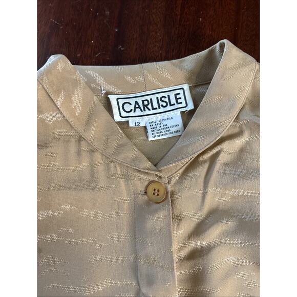 Carlisle Vintage Silk Blouse Size 12 Textured Animal Print Luxury Designer - Picture 8 of 9